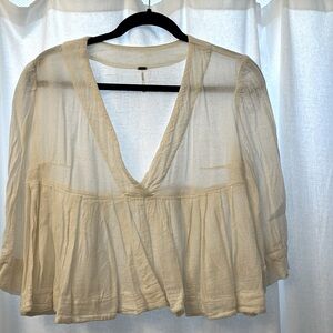 Free People Semi Sheer Empire Waist Crop Top